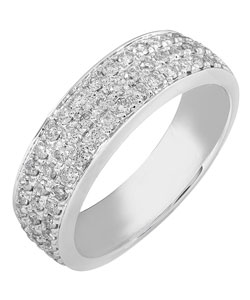 14k White Gold 3/4ct TDW Diamond Pave Band (H-I, I1-I2)