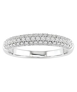 14k Gold 1/2 ct Round Pave Semi Eternity Diamond Band (H-I-J / I1-I2)