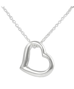 Sterling Silver Polished Finish Heart Necklace