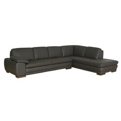 Diana Dark Brown Leather Sectional Sofa Set