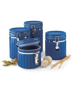 Mayfair & Jackson 4-piece Blue Canister Set