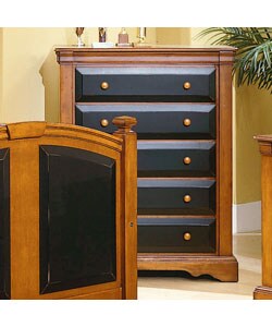 Black & Cherry Children's 5-drawer Chest