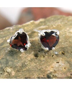 Handcrafted Garnet Love Earrings (India)