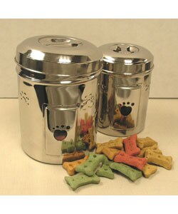 Stainless Steel Canisters with Paw Prints (Set of 2)