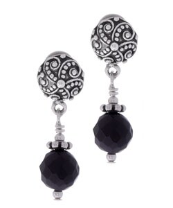 Sterling Silver Charming Life Black Onyx Earrings