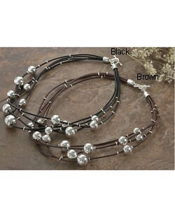 Handcrafted Leather Sterling Silver Necklace (Mexico)
