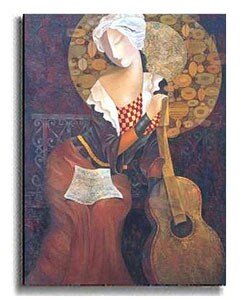 Music Becomes Her by Arbe Stretched Canvas Artwork