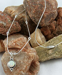 Indian Handcrafted Silvery Opal Necklace (Case of 2)