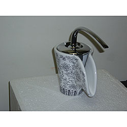 Blue Floral Motif Ceramic Vase Faucet