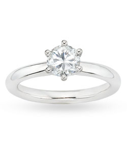 18k White Gold 1-1/2ct TDW GIA Certified  Diamond Solitaire Ring (E, SI2)