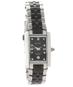 Da Vinci by Lucien Piccard Silvertone Black Watch