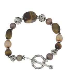 Charming Life Tiger's Eye and Bali Bead Bracelet