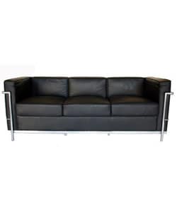 Le Corbusier-style Black Leather Sofa