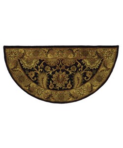 Hand-tufted Half Moon Dark Plum Wool Rug (2' x 4')