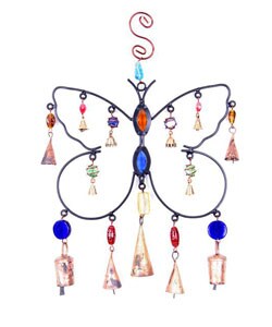 Indian Handcrafted Iron Butterfly Chime (Pack of 4)