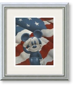 Lazlo Emmerich Mickey Salutes America Framed Art Print