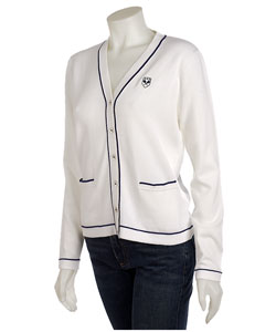 Tail White Cardigan Sweater