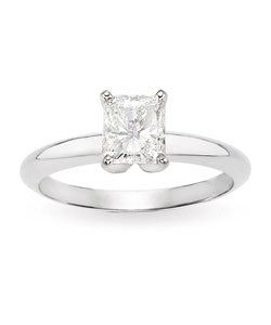 18k White Gold 1ct TDW GIA Certified Diamond Solitaire Ring (F, VS1)