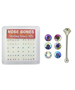 Sterling Silver Assorted Nose Bones (Case of 52)