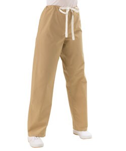 Khaki Unisex Drawstring Scrub Pants
