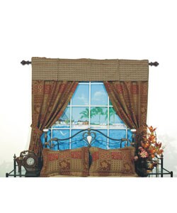 Amsterdam Pole Top Curtains & Valance 5-piece Set (84 in.)