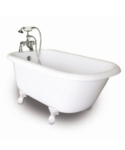 Trinity White Traditional Clawfoot Bathtub Package