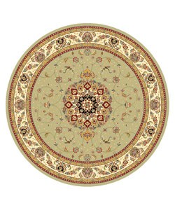 Lyndhurst Green/ Ivory Polypropylene Rug (8' Round)