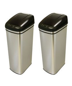 13-gallon Infrared Touchless Trash Can (Set of 2)