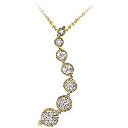 18k Gold over Silver Journey Diamond Pendant (I-J, I3)