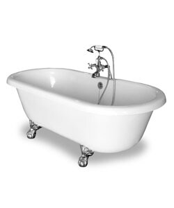 Celine Chrome Clawfoot Double-ended Bathtub Package