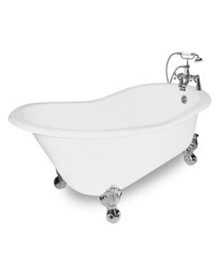 Wintess Chrome Clawfoot Cast Iron Bathtub Package