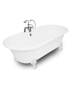 Winston White Clawfoot Cast Iron Bathtub Package