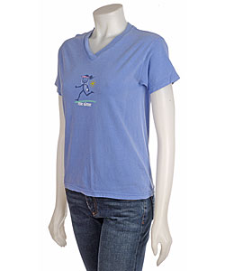 Me Time Flo Blue Running V-neck Tee Shirt