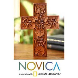 Mahogany Lotus Blossoms Cross (Indonesia)