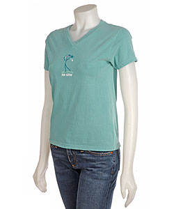Me Time Sea Foam Golf V-neck Tee Shirt