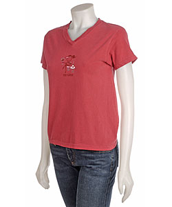 Me Time Crimson Red Wine V-neck Tee Shirt