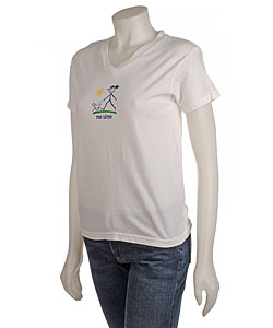 Me Time K9 Companion White V-neck Tee Shirt