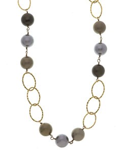 Jumbo Faux Pearl Goldtone Necklace