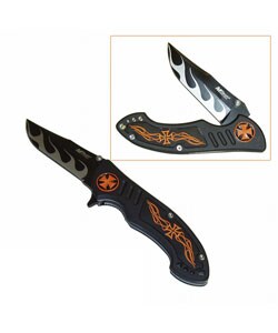 Cycle Rider Gold/ Silver Folding Knife