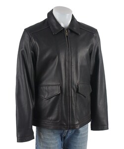 Columbia Men's Pebbled Leather Hipster Coat