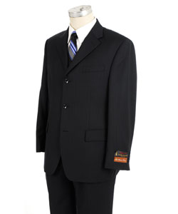 Antonio Treviso Navy Tonal Stripe Comfort Fit Suit
