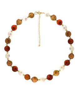 Cultured Multicolor Freshwater Coin Pearl Necklace