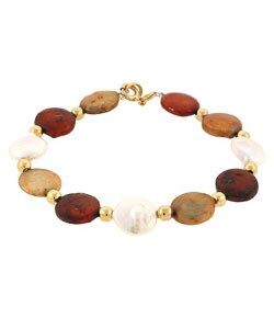 Cultured Multicolor Freshwater Flat Pearl Bracelet