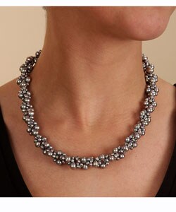 Silver Cultured Freshwater Grey Pearl Necklace