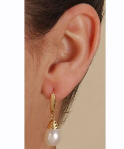 Cultured Freshwater Pearl Leverback Earrings