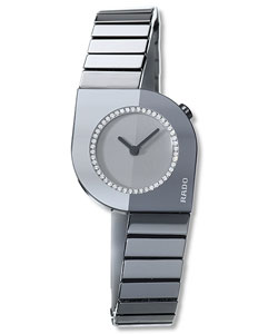 Rado Cerix Women's Grey Dial Ceramic Luxury Watch from Overstock.com : diamond bezel luxury rado cerix black