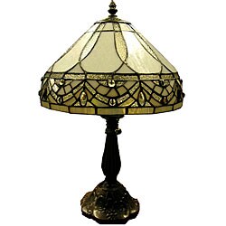 Tiffany-style White Jewels Table Lamp