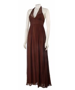 BCBG Max Azria Long Chiffon Halter Dress