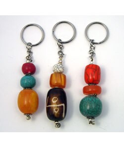 Set of 3 Tibetan Trio Key Rings (India)