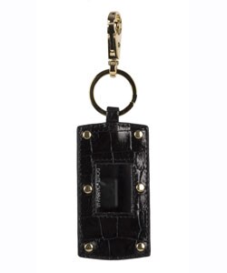Dolce & Gabbana Black Leather Mirror Key Holder